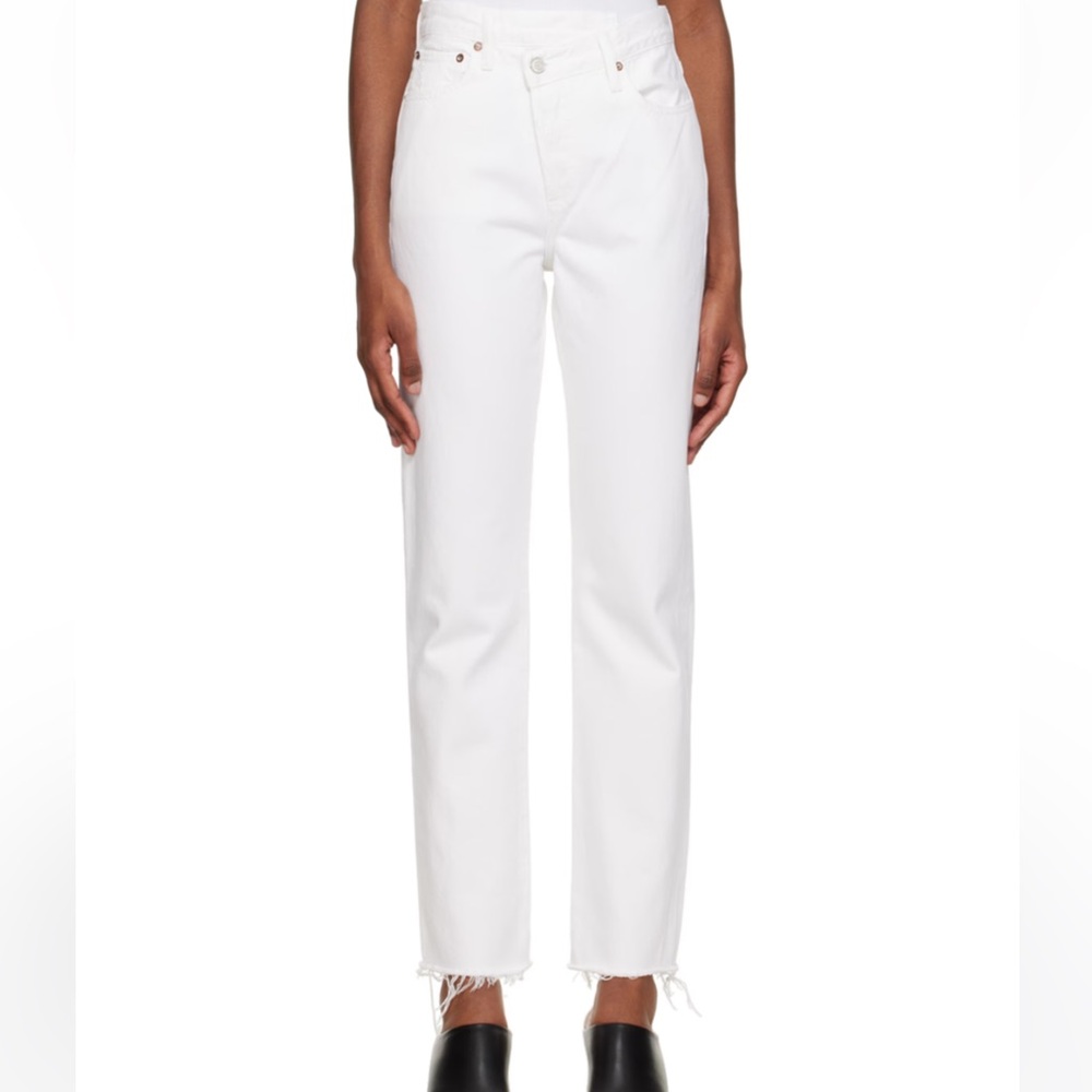 AGOLDE White Criss Cross Straight Jeans